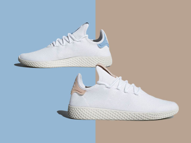 New colorways for the Pharrell x adidas Tennis Hu drop today