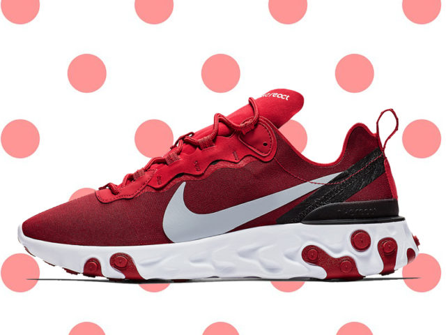 Red React: The Nike React Element 55 comes in a red colorway